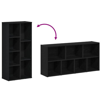 Bookcase Black Oak 50x25x104 cm Engineered Wood