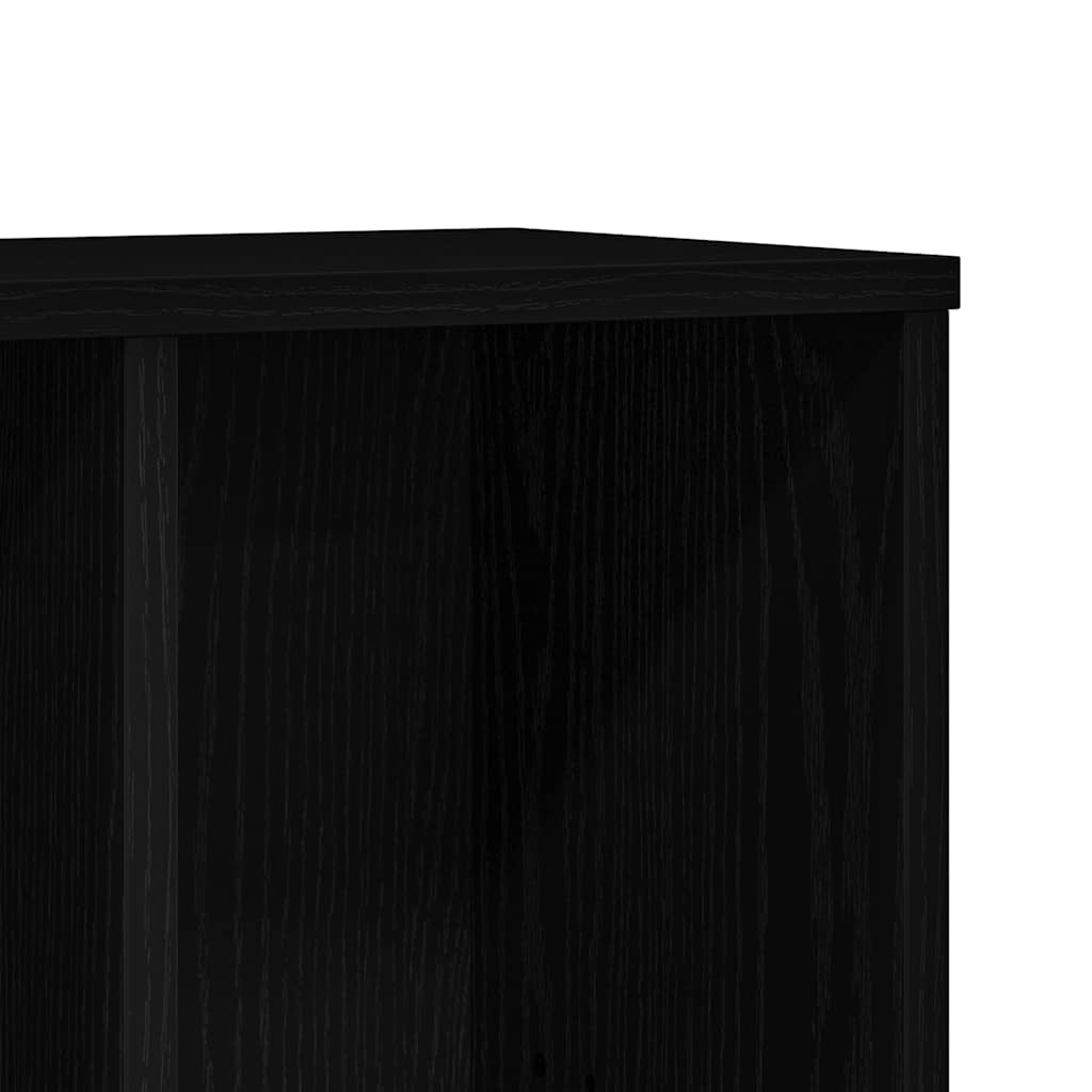 Bookcase Black Oak 50x25x104 cm Engineered Wood