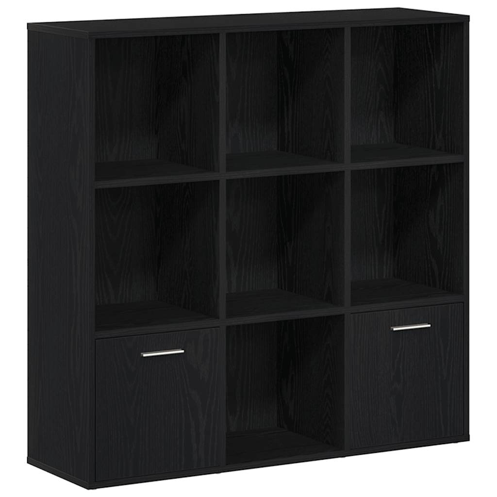 Book Cabinet Black Oak 98x29x97.5 cm Engineered Wood