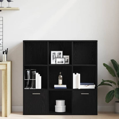 Book Cabinet Black Oak 98x29x97.5 cm Engineered Wood