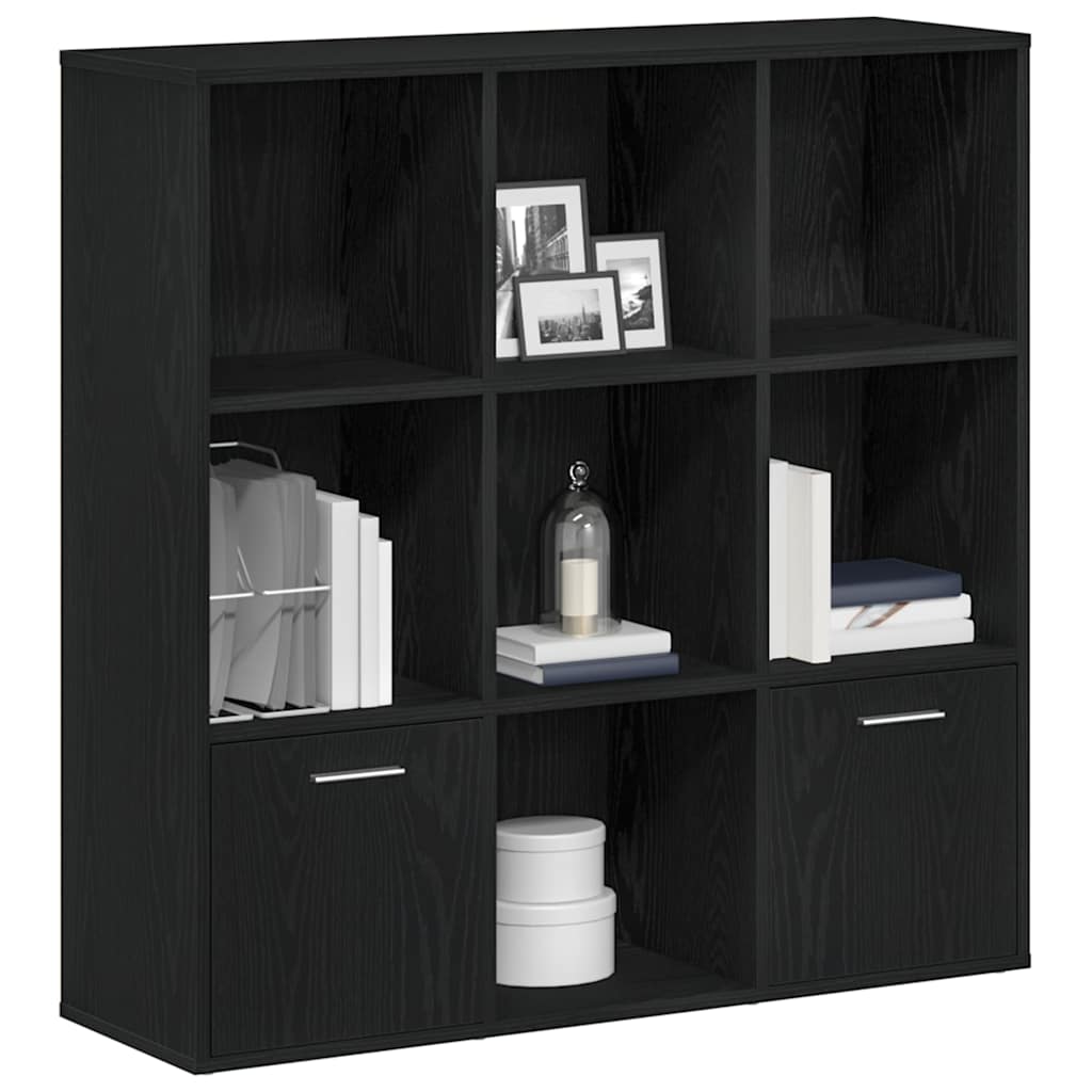 Book Cabinet Black Oak 98x29x97.5 cm Engineered Wood