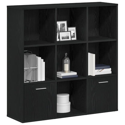 Book Cabinet Black Oak 98x29x97.5 cm Engineered Wood
