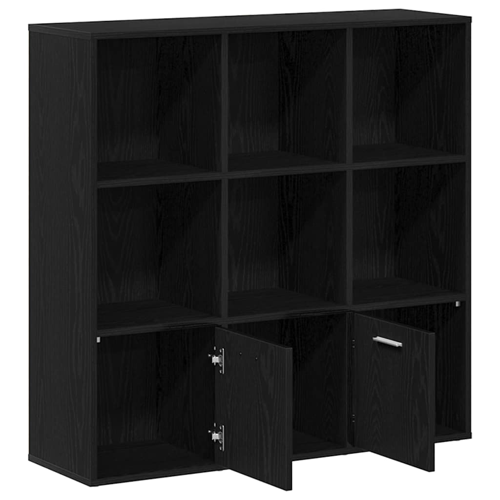 Book Cabinet Black Oak 98x29x97.5 cm Engineered Wood