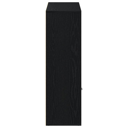 Book Cabinet Black Oak 98x29x97.5 cm Engineered Wood