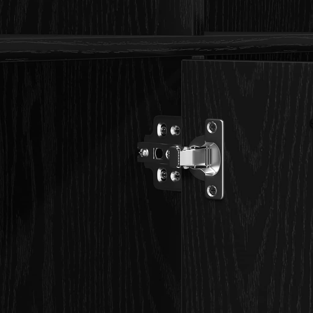 Book Cabinet Black Oak 98x29x97.5 cm Engineered Wood