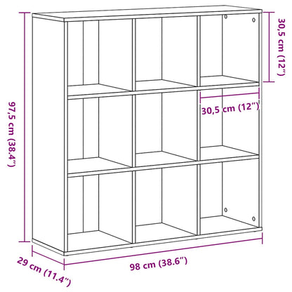 Book Cabinet Black Oak 98x29x97.5 cm Engineered Wood