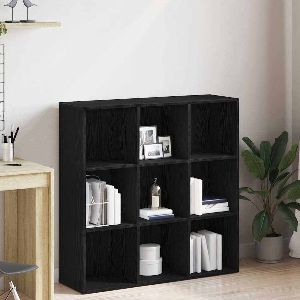 Book Cabinet Black Oak 98x29x97,5 cm Engineered Wood