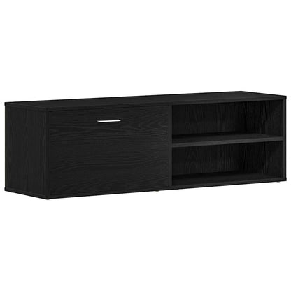 TV Cabinet Black Oak 120x34x37 cm Engineered Wood