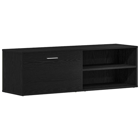 TV Cabinet Black Oak 120x34x37 cm Engineered Wood