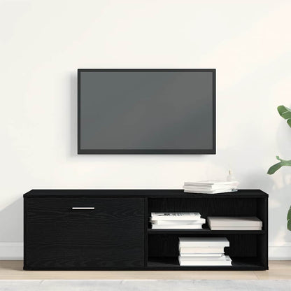 TV Cabinet Black Oak 120x34x37 cm Engineered Wood