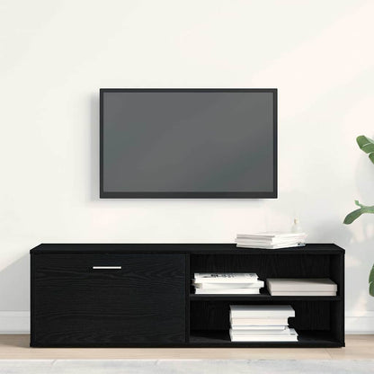TV Cabinet Black Oak 120x34x37 cm Engineered Wood