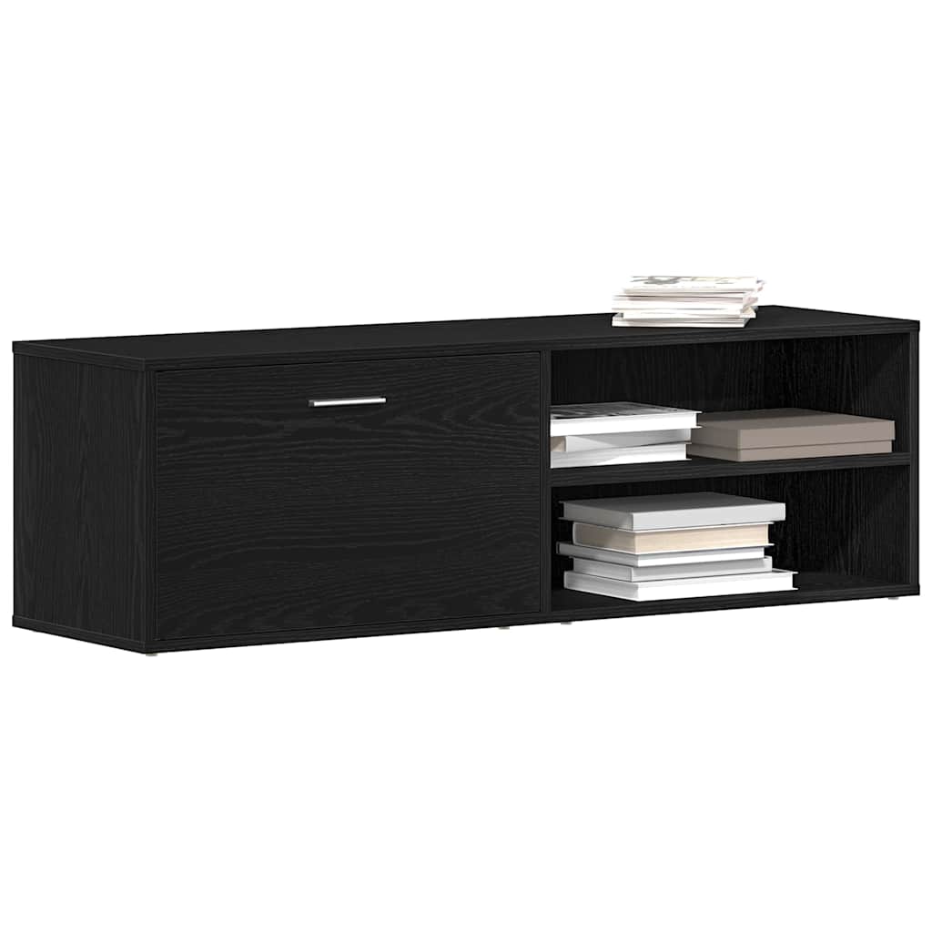 TV Cabinet Black Oak 120x34x37 cm Engineered Wood
