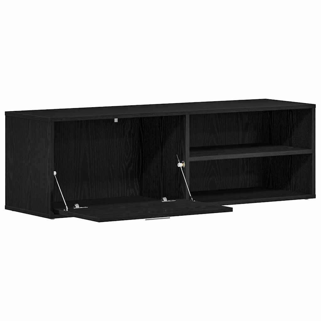 TV Cabinet Black Oak 120x34x37 cm Engineered Wood