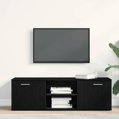 TV Cabinet Black Oak 120x34x37 cm Engineered Wood