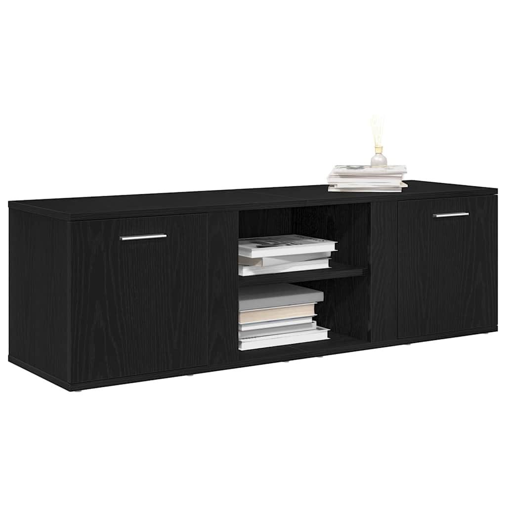 TV Cabinet Black Oak 120x34x37 cm Engineered Wood