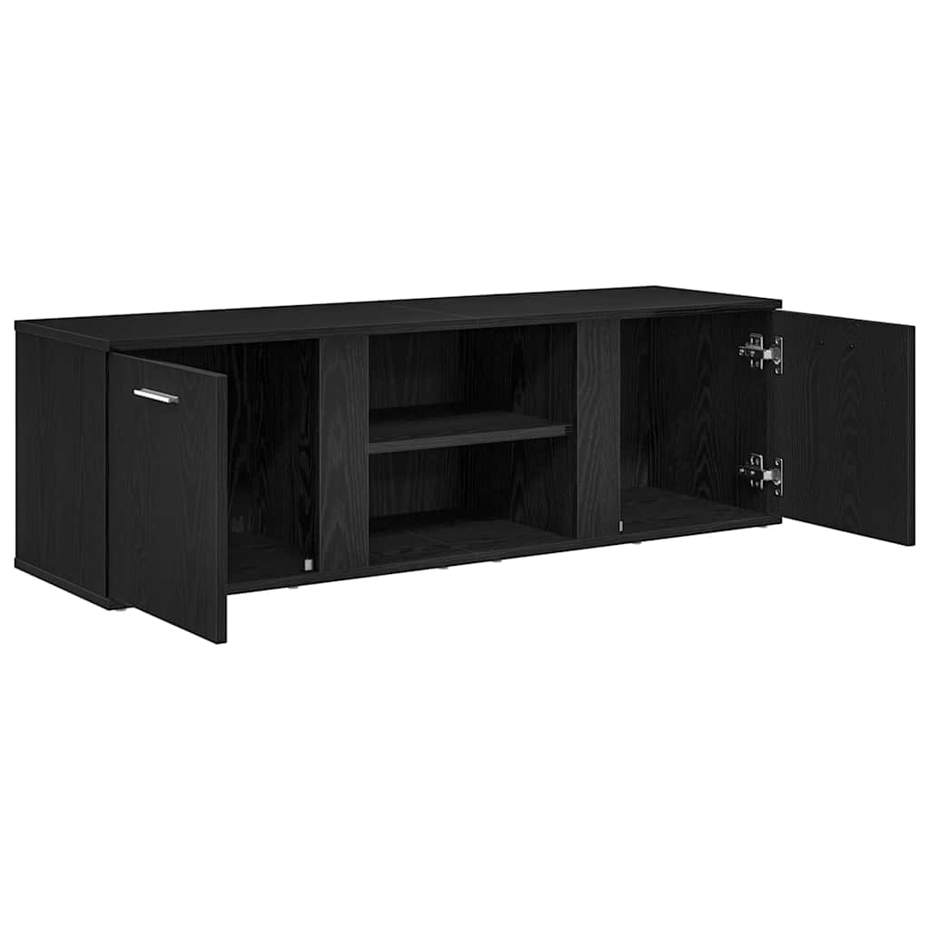 TV Cabinet Black Oak 120x34x37 cm Engineered Wood