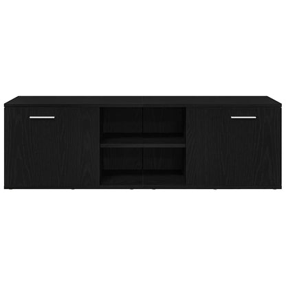 TV Cabinet Black Oak 120x34x37 cm Engineered Wood