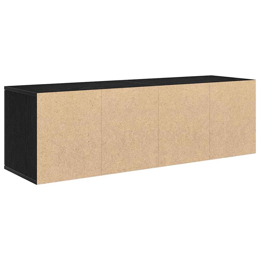 TV Cabinet Black Oak 120x34x37 cm Engineered Wood