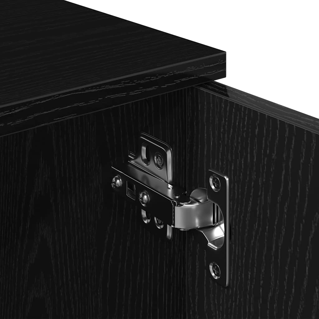 TV Cabinet Black Oak 120x34x37 cm Engineered Wood
