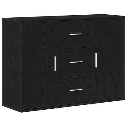 Sideboard Black Oak 91x29.5x65 cm Engineered Wood