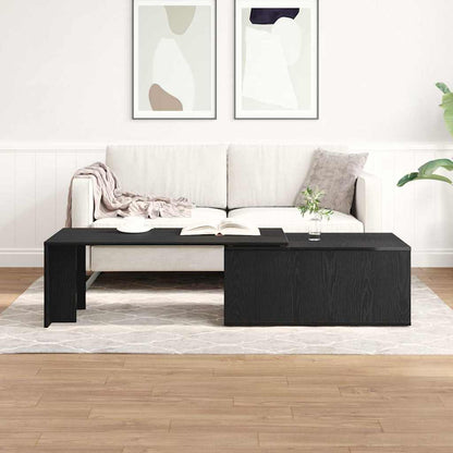 Coffee Table Black Oak 150 x 50 x 35 cm Engineered Wood
