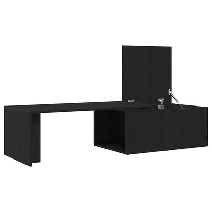 Coffee Table Black Oak 150 x 50 x 35 cm Engineered Wood