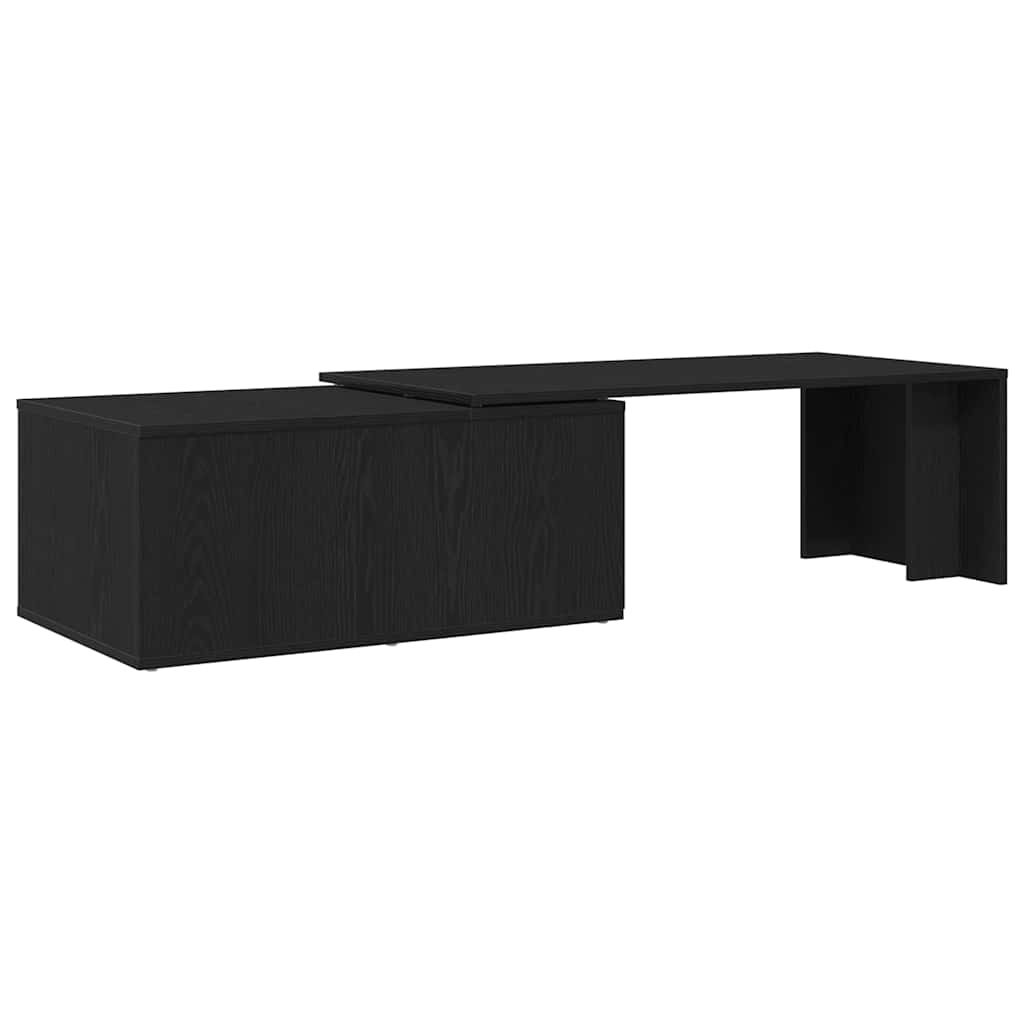 Coffee Table Black Oak 150 x 50 x 35 cm Engineered Wood