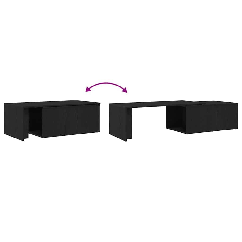 Coffee Table Black Oak 150 x 50 x 35 cm Engineered Wood