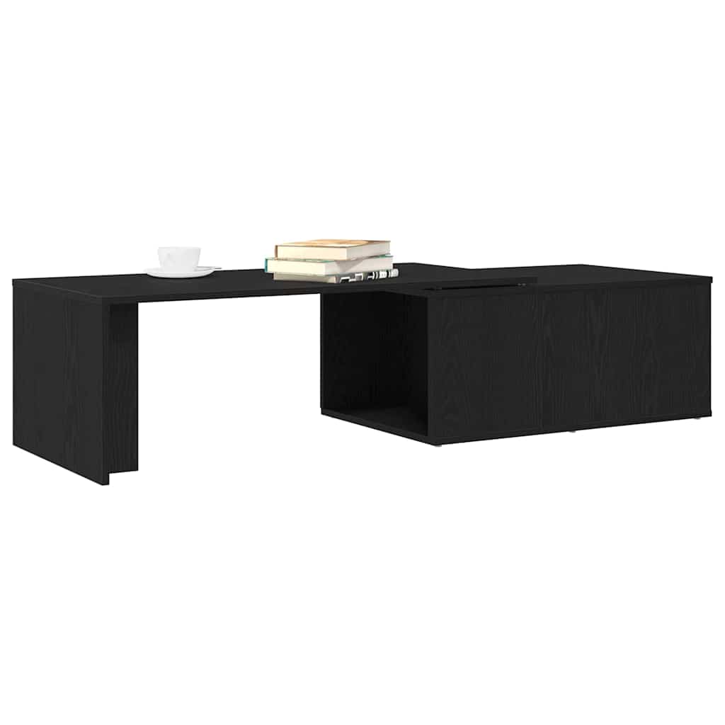 Coffee Table Black Oak 150 x 50 x 35 cm Engineered Wood