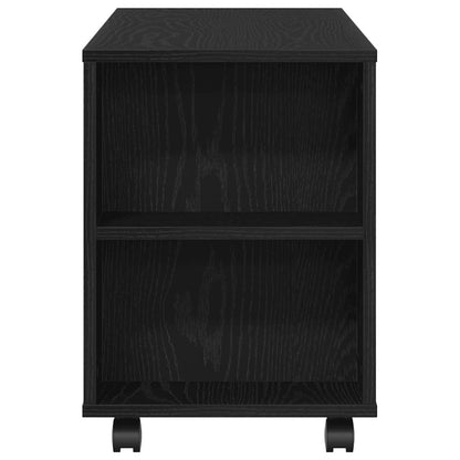 TV Cabinet with Wheels Black Oak 102x34,5x43 cm Engineered Wood