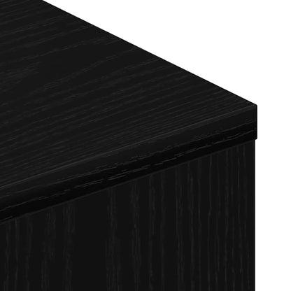 TV Cabinet with Wheels Black Oak 102x34,5x43 cm Engineered Wood