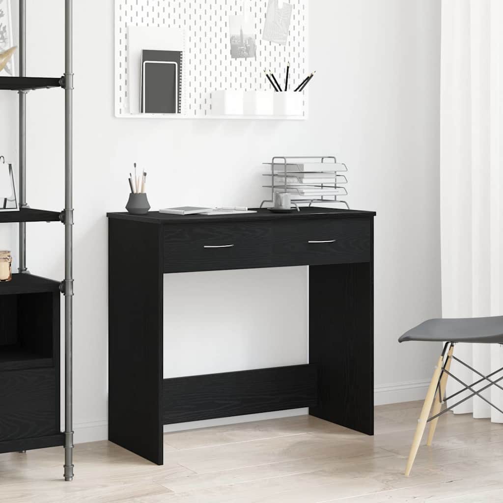Desk Black Oak Engineered Wood 80 x 40 x 75 cm
