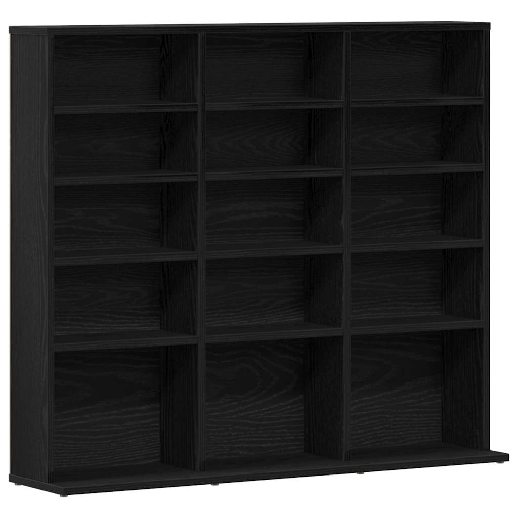 CD Cabinet Black Oak 100x23x89,5 cm Engineered Wood