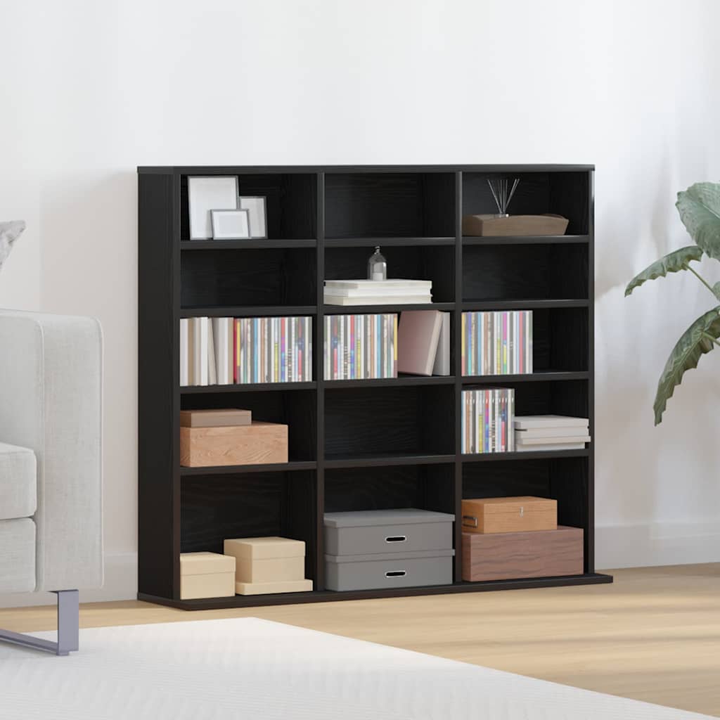CD Cabinet Black Oak 100x23x89,5 cm Engineered Wood