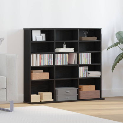 CD Cabinet Black Oak 100x23x89,5 cm Engineered Wood