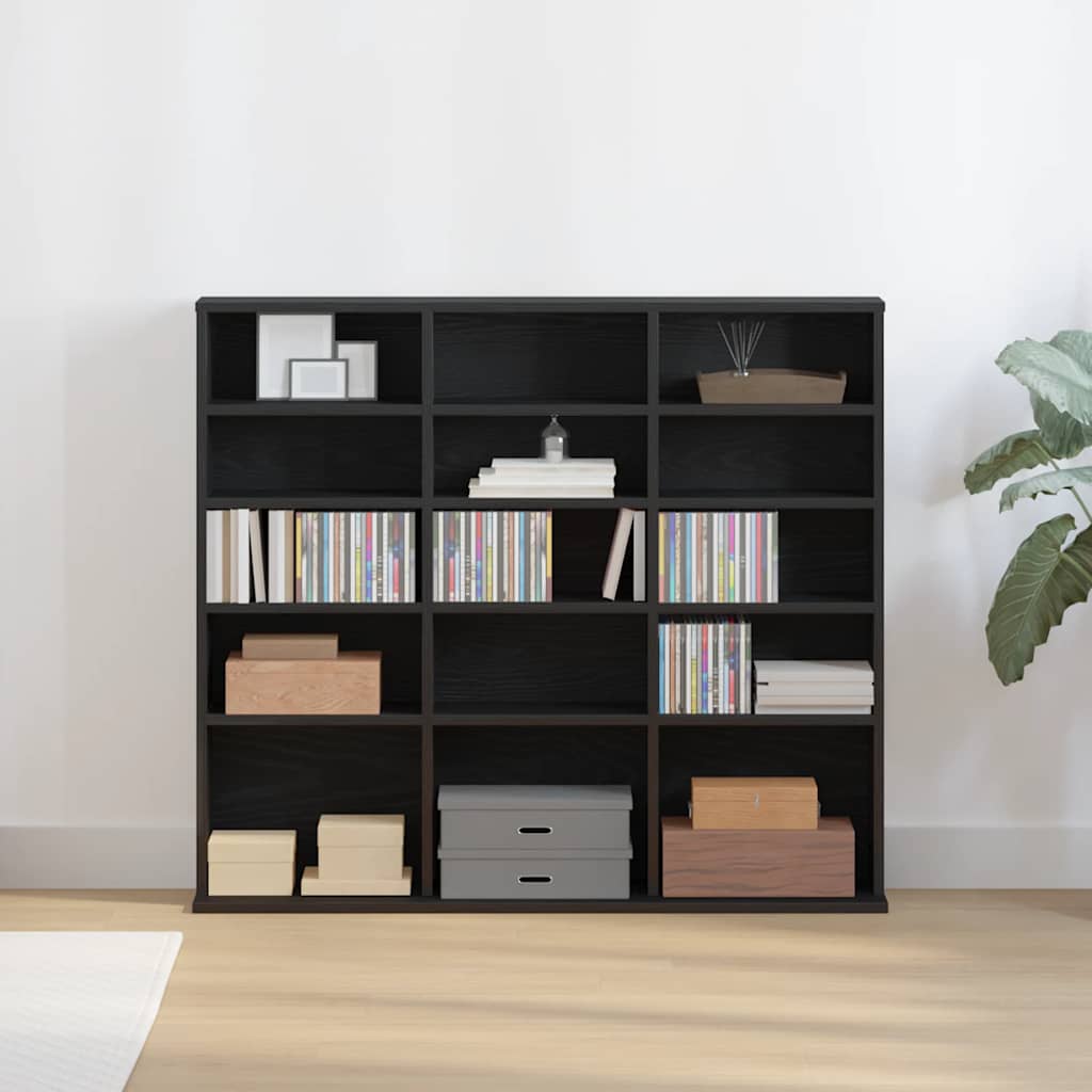 CD Cabinet Black Oak 100x23x89,5 cm Engineered Wood