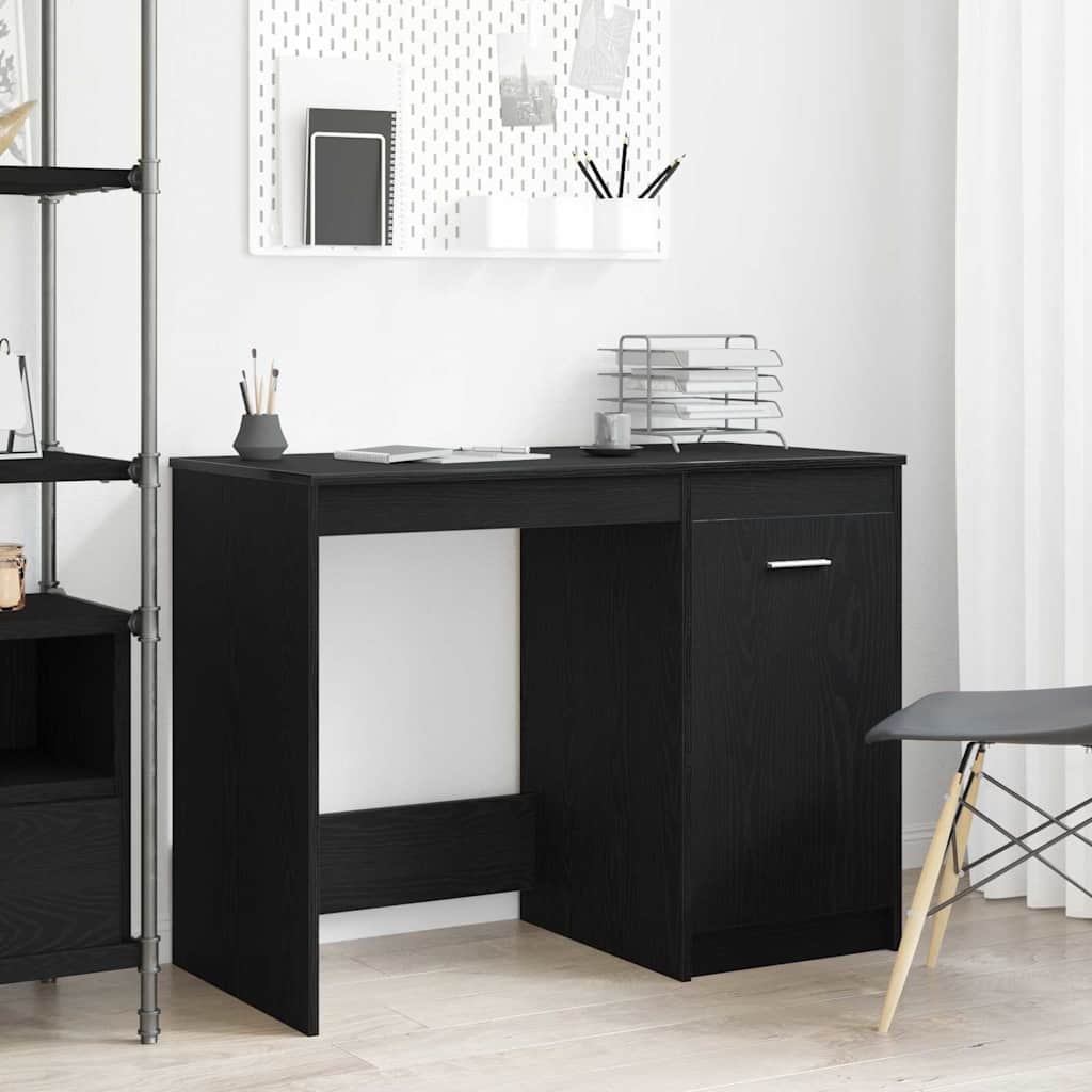 Desk Black Oak 100 x 50 x 76 cm Engineered Wood