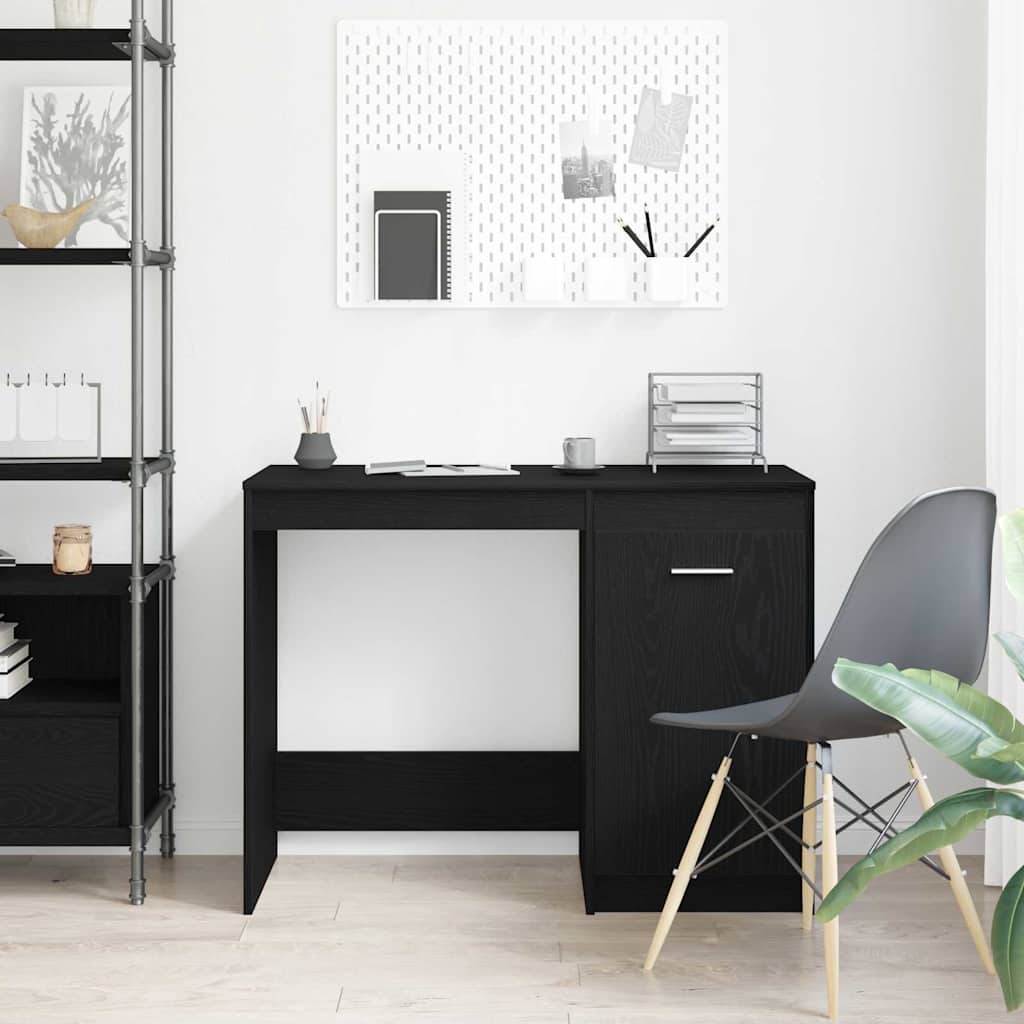 Desk Black Oak 100 x 50 x 76 cm Engineered Wood