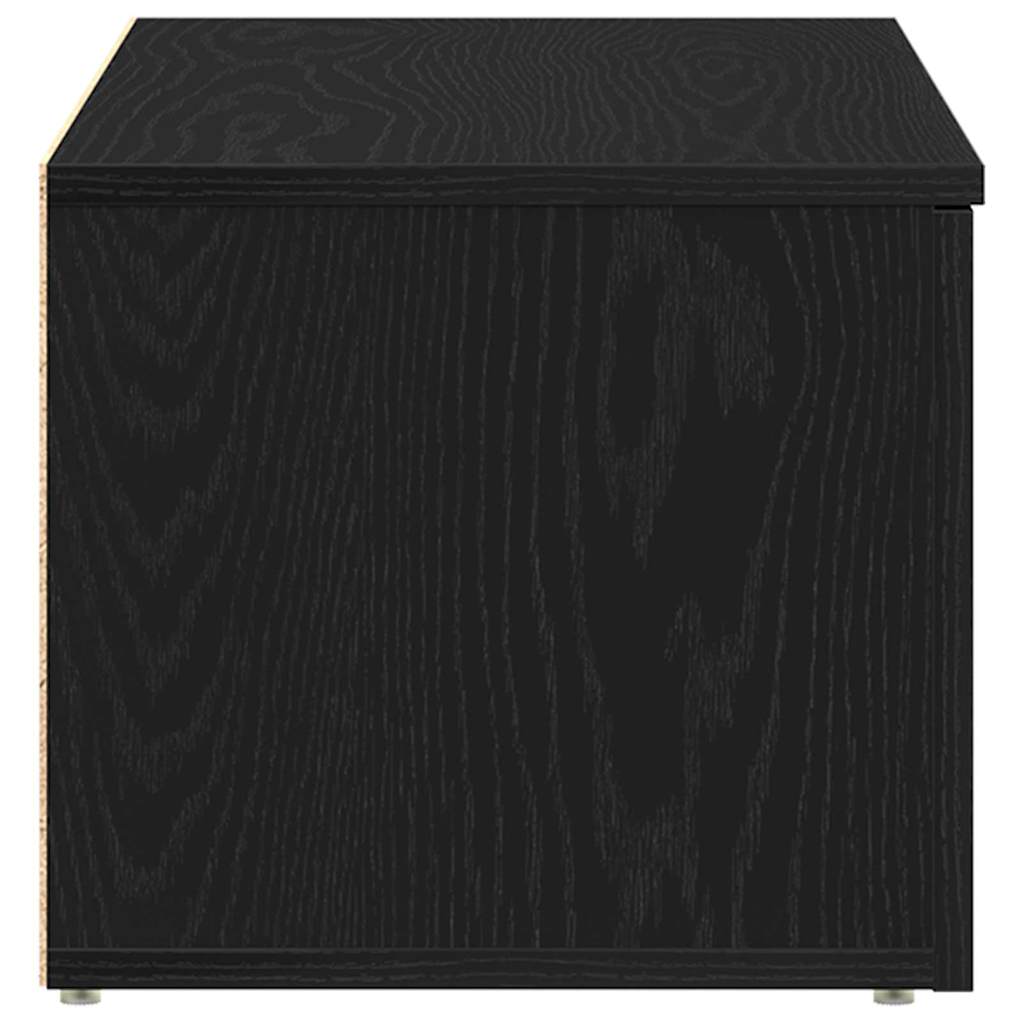 TV Cabinet with Drawer Black Oak 80x34x30 cm Engineered Wood
