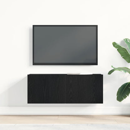 TV Cabinet Black Oak 80 x 30 x 30 cm Engineered Wood