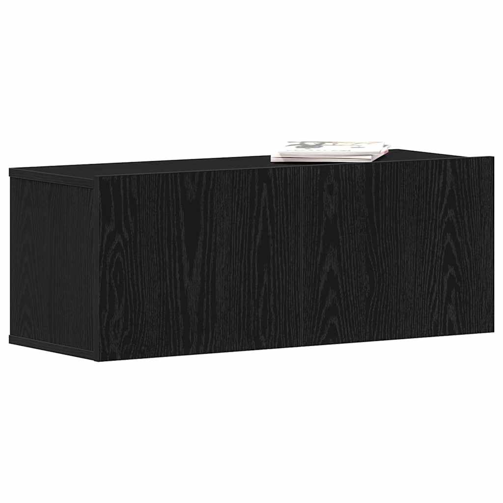 TV Cabinet Black Oak 80 x 30 x 30 cm Engineered Wood