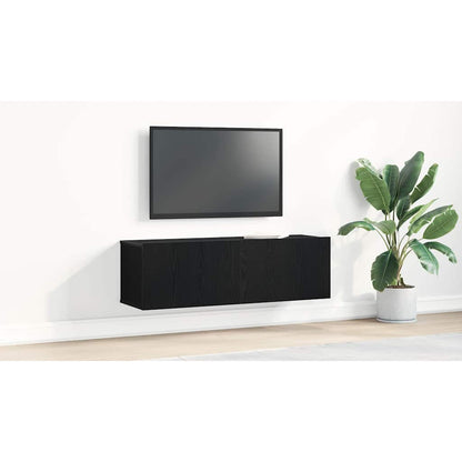 TV Cabinet Black Oak 100 x 30 x 30 cm Engineered Wood