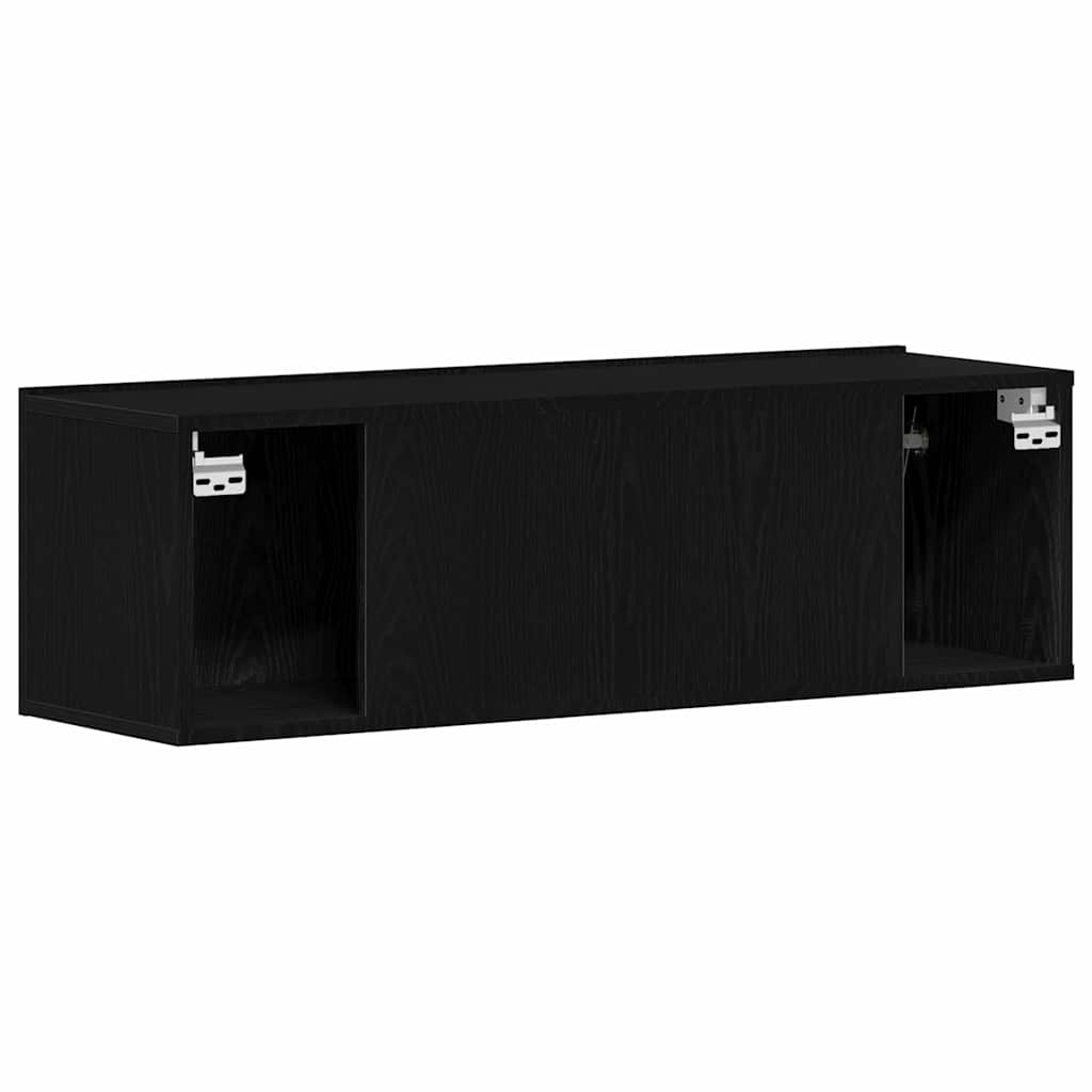 TV Cabinet Black Oak 100 x 30 x 30 cm Engineered Wood