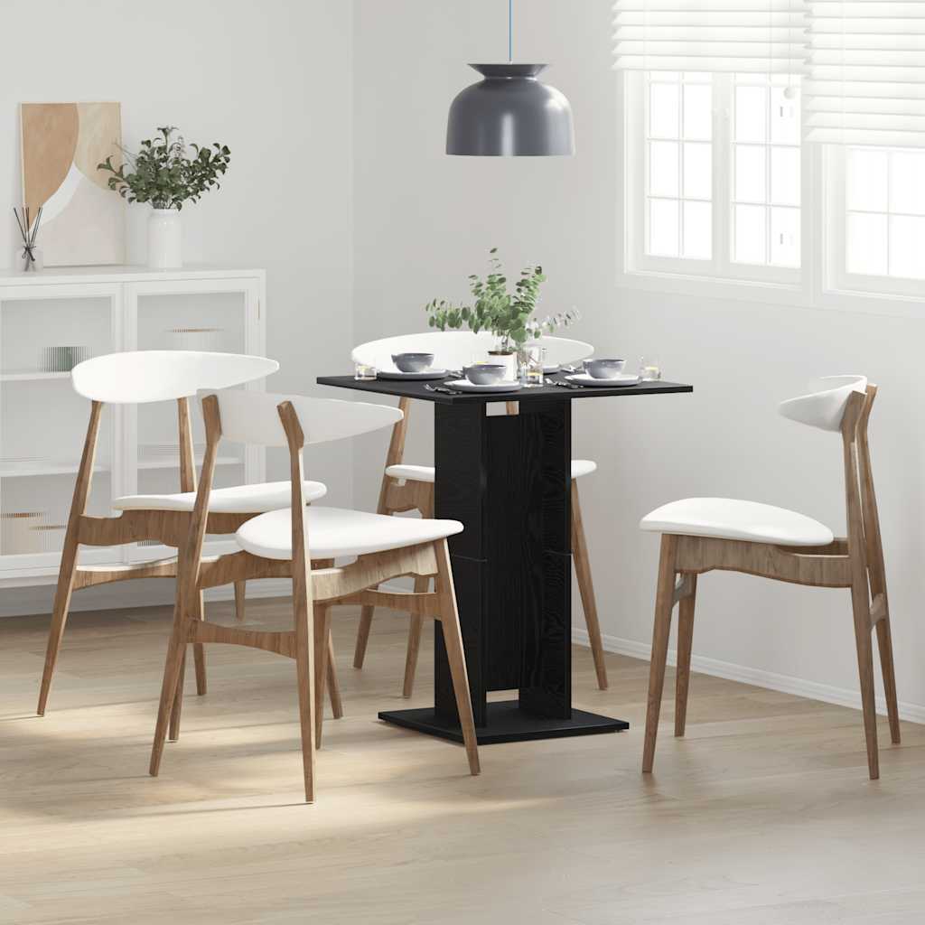 Bistro Table Black Oak 60x60x75 cm Engineered Wood