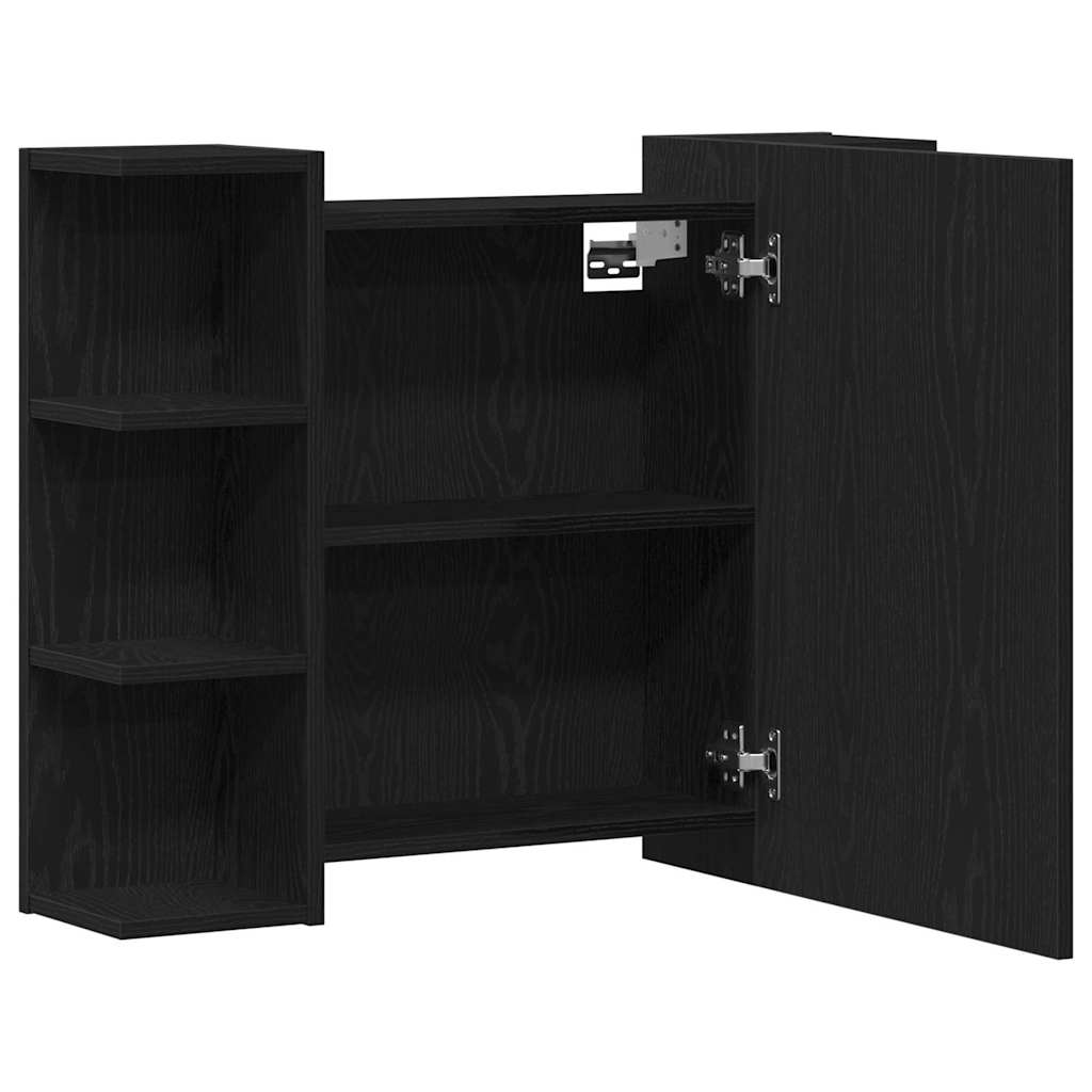 Mirror Cabinet Black Oak 80 x 20.5 x 64 cm Engineered Wood