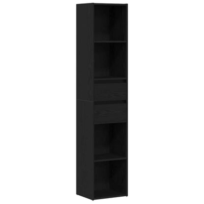 Book Cabinet Black Oak 36 x 30 x 171 cm Engineered Wood