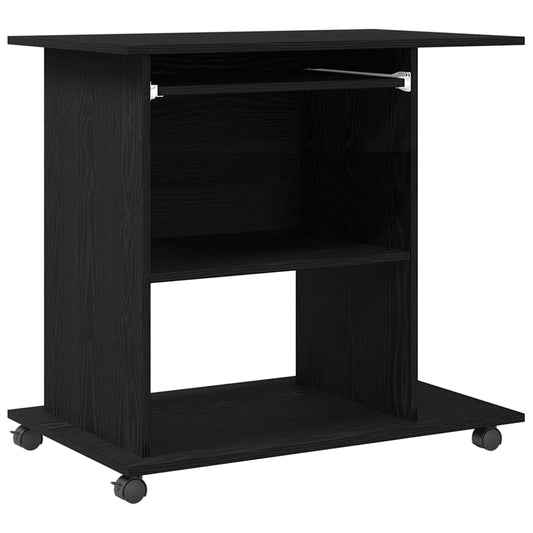 Computer Desk Black Oak 80x50x75 cm Engineered Wood