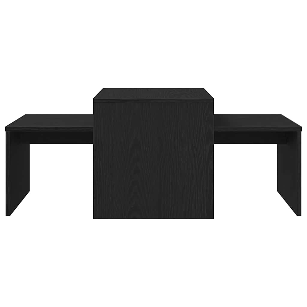 Nesting Tables Black Oak 100 x 48 x 40 cm Engineered Wood