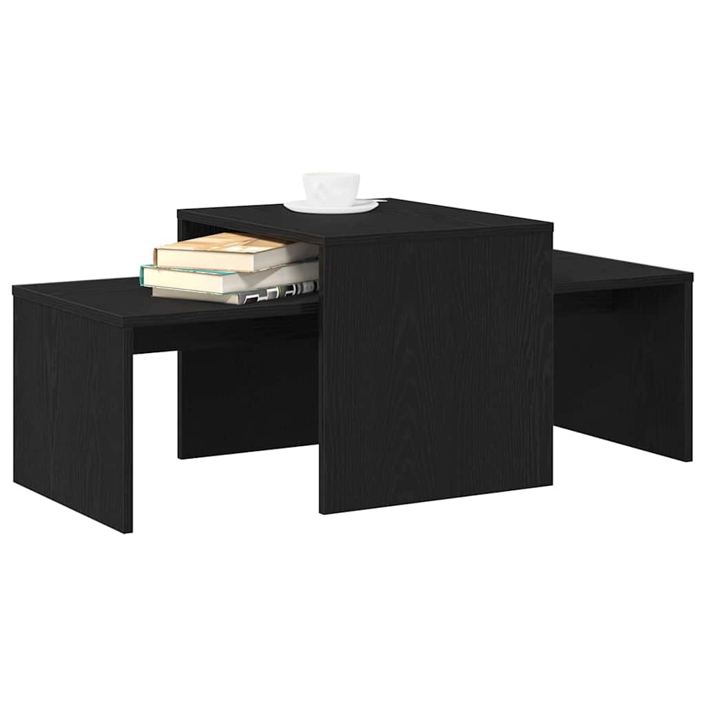Nesting Tables Black Oak 100 x 48 x 40 cm Engineered Wood