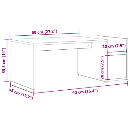 Coffee Table Black Oak 90 x 45 x 35 cm Engineered Wood